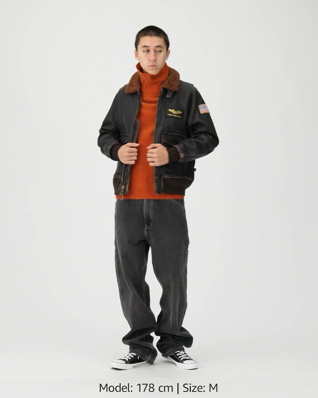 ALPHA INDASUTRIES レザージャケット G-1 55周年 山羊革 Alpha Industries/G-1 Leather Jacket（アルファインダストリーズ
